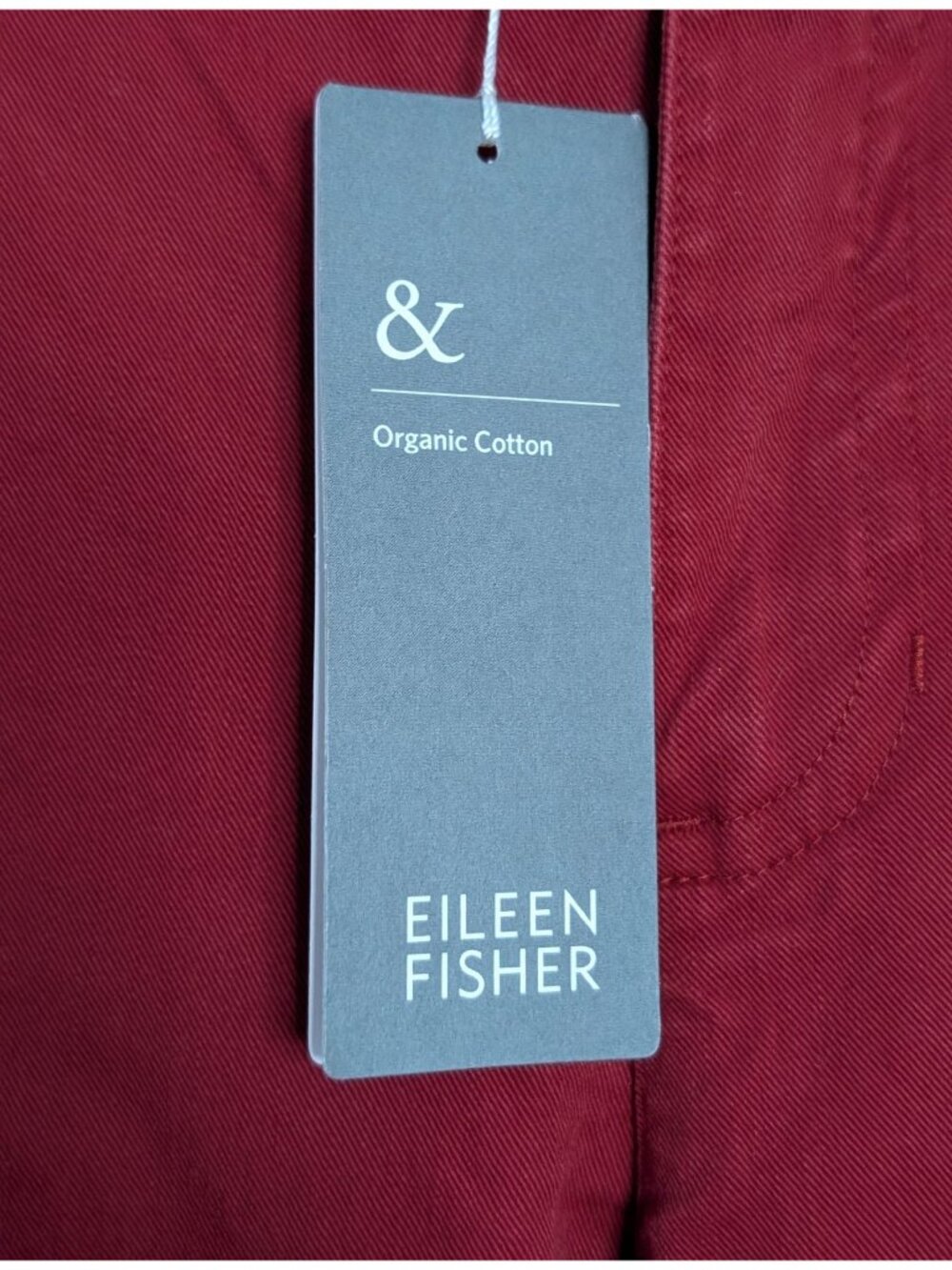 Eileen Fisher Organic Cotton Red Slim Ankle Jeans Sz 18 Eco-Friendly Stretch - Picture 8 of 15